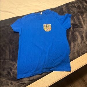 Blue T-Shirt with Colorful Pocket